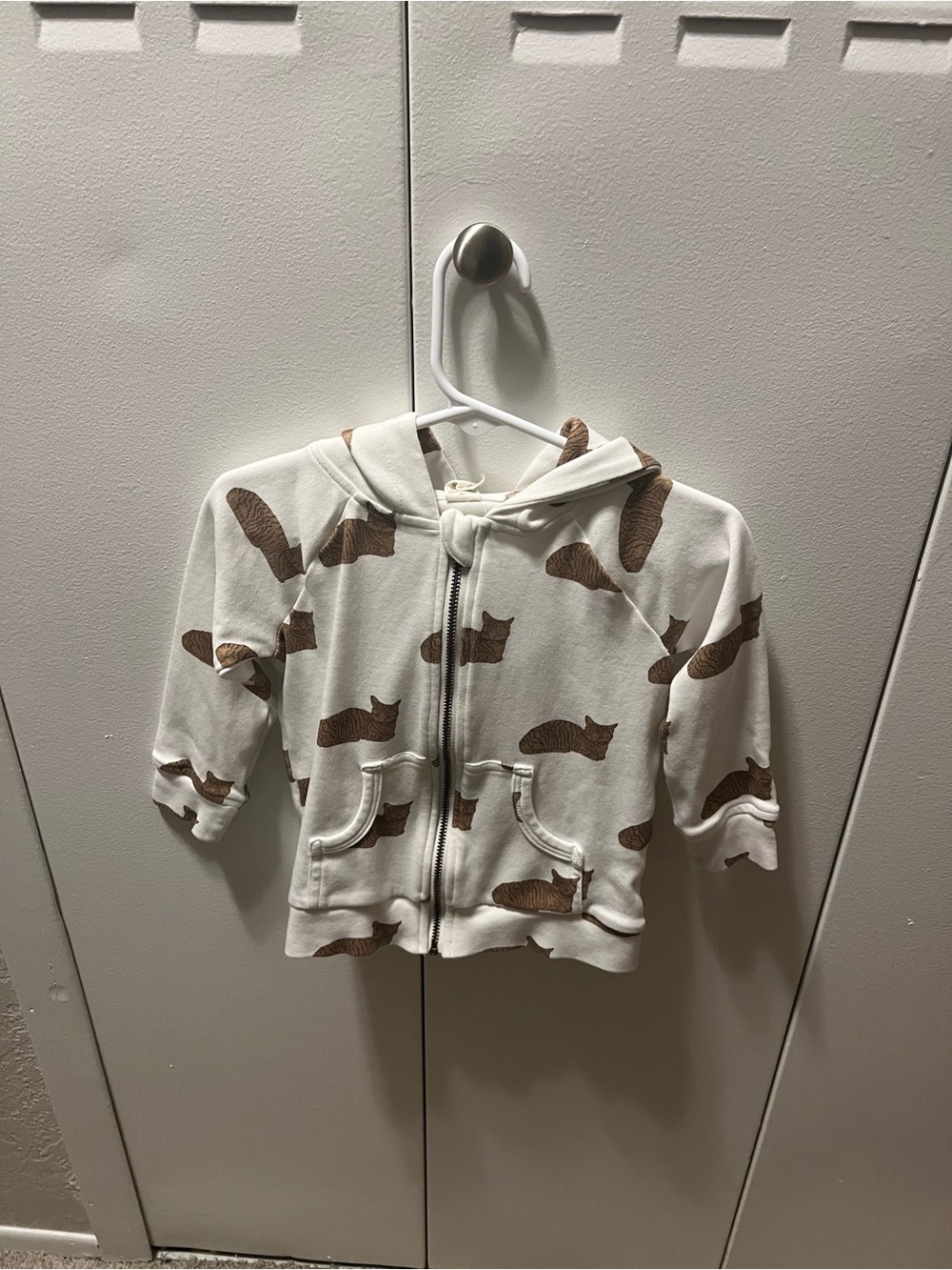 Kate Quinn chocolate cat zip up sweater
